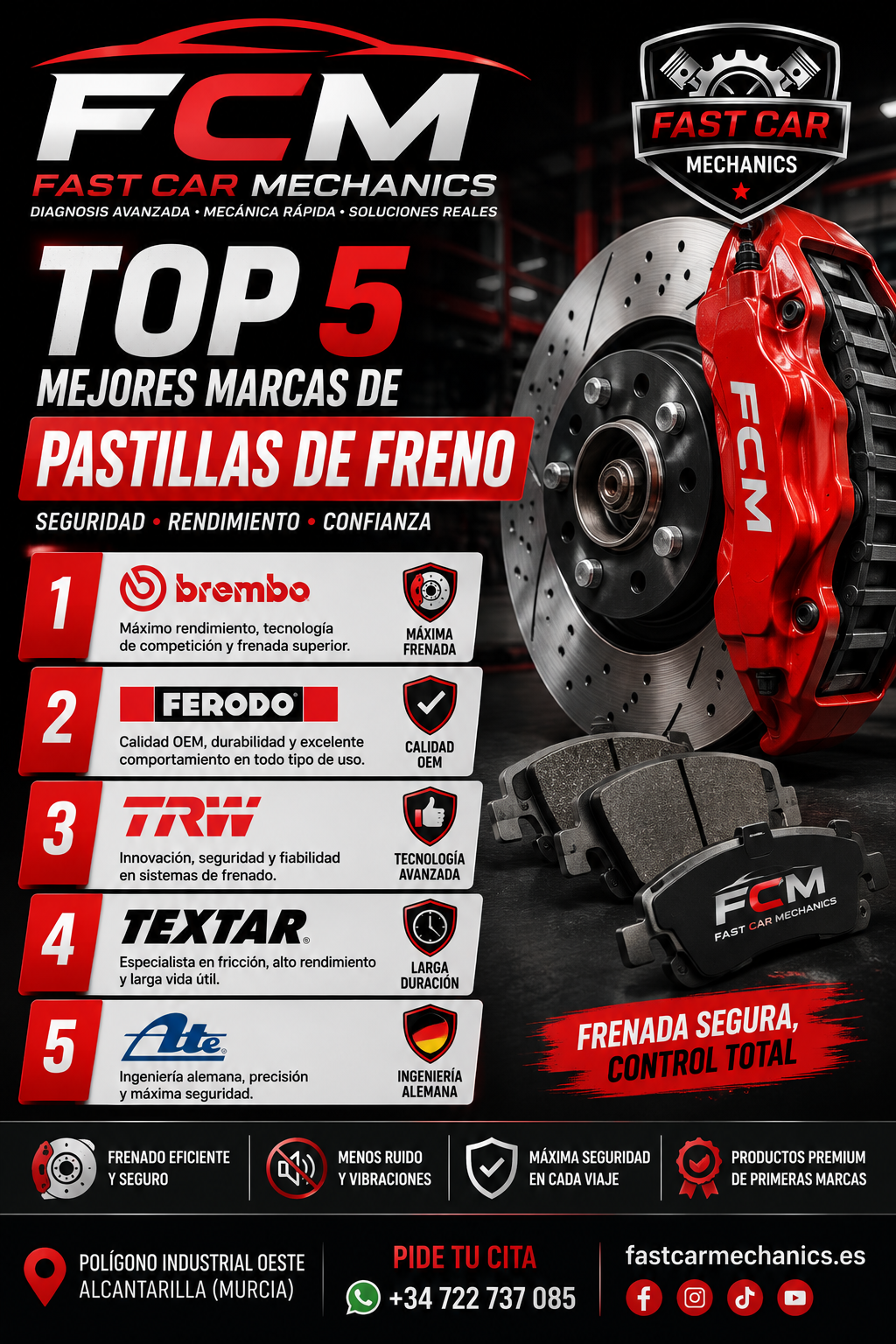 Top 5 marcas de pastillas de freno